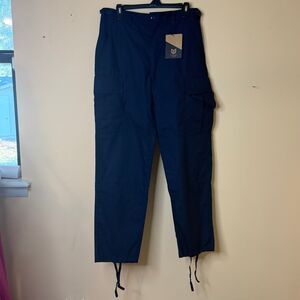 NWT Mission Made Pants Mens M Navy Blue Cargo Belted Utility Work tactical